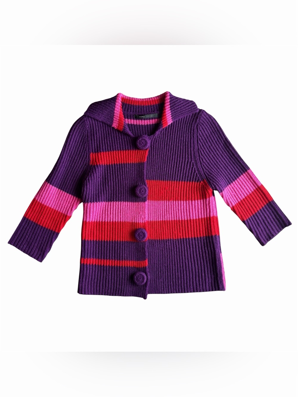 Marc Jacobs Cardigan Colour Block Striped Wool Blend | Size S-M
